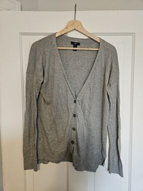 GAP Light Gray V-Neck Button Cardigan